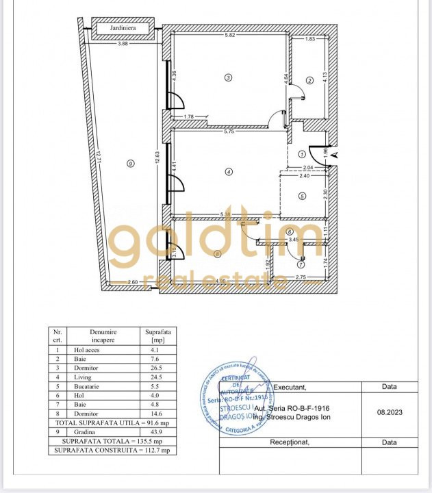 APARTAMENT SUPERB/GRADINA 44 MP/SPATII DEPOZITARE GENEROASE/HERASTRAU/ZAGAZULUI
