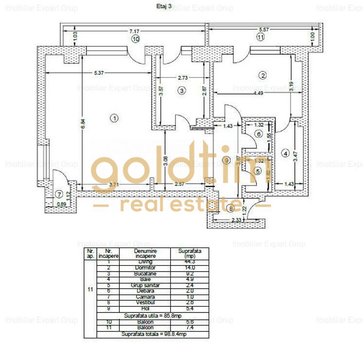 2 CAMERE ABSOLUT SUPERB. 110MP/2BALCOANE/AVIATORILOR-SOS. KISELEFF